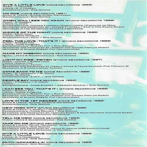 The Early Demo Recordings - CD hoes binnenkant © design by Rob Koning