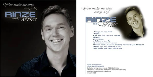 RINZE DE VRIES 'You Make My Heart Sing' - CD hoes ontwerp © 2010 design by robkoning.nl
