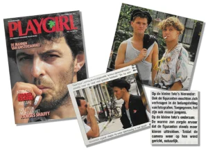 1987 - Rob Koning als figurant in AMSTERDAMNED, gefotografeerd op de set door het blad PLAYGIRL