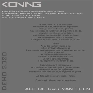 Als de dag van toen - CD hoes achterkant © design by Rob Koning