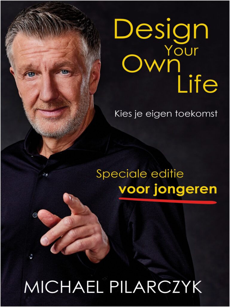 Boekomslag ontwerp DESIGN YOUR OWN LIFE - Michael Pilarczyk © 2025 designed by robkoning.nl