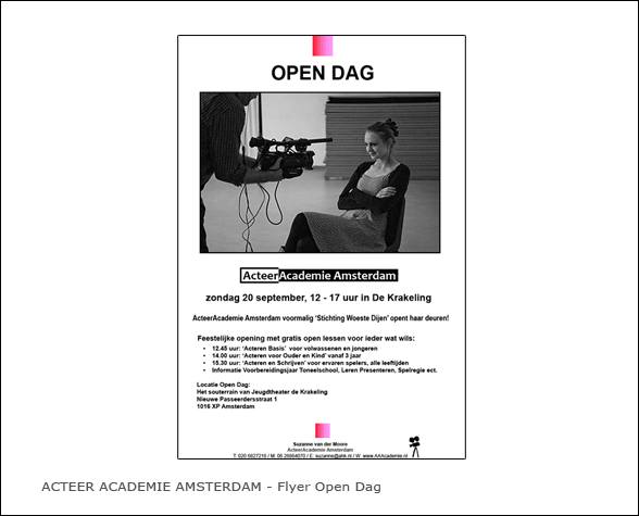 Flyer Ontwerp AMSTERDAM ACTEER ACADEMIE© 2012 designed by robkoning.nl