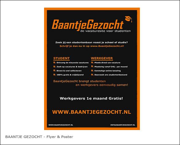 Flyer ontwerp BAANTJE GEZOCHT © 2014 designed by robkoning.nl