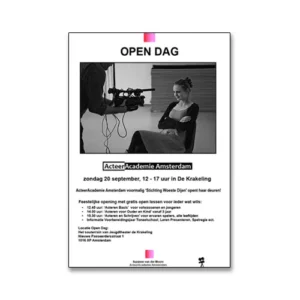 Flyer ontwerp ACTEERACADEMIE AMSTERDAM © designed by robkoning.nl