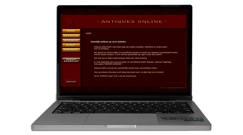 Website ANTIQUES ONLINE © 2010 designed by robkoning.nl