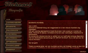 Website RICHENEL - Screenshot 2 'Biografie' © 2010 designed by robkoning.nl