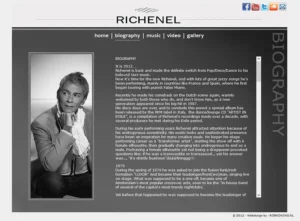 Website RICHENEL - Screenshot 2 'Biografie' © 2012 designed by robkoning.nl