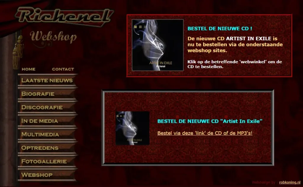 Website RICHENEL - Screenshot 5 'Webshop' © 2010 designed by robkoning.nl