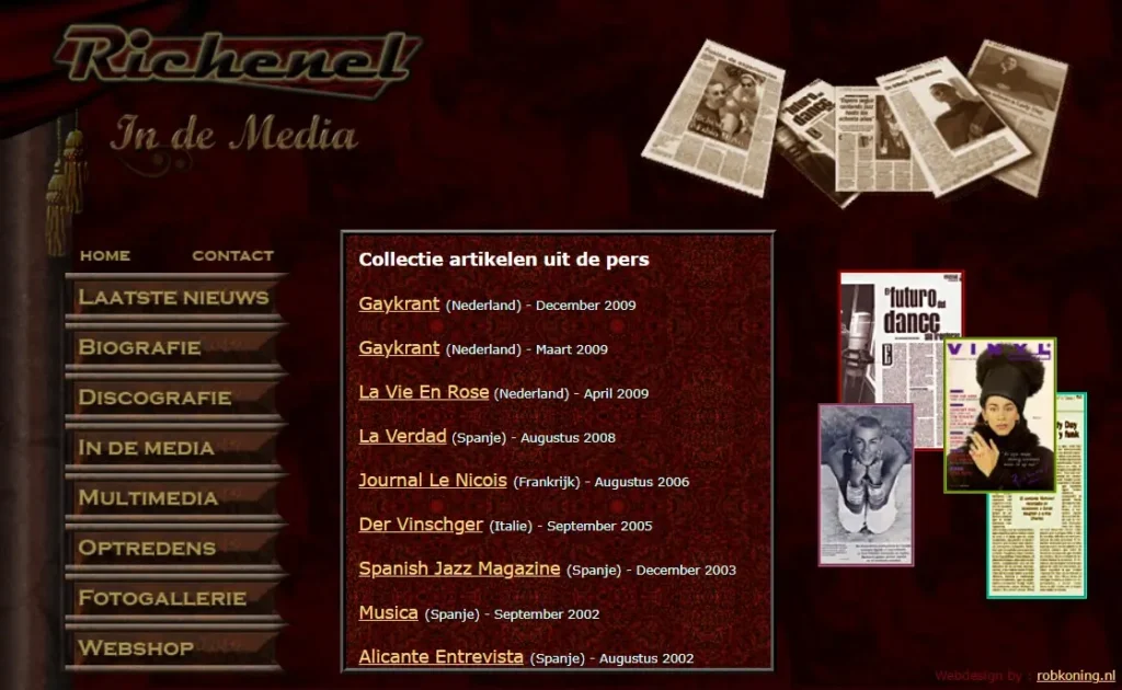 Website RICHENEL - Screenshot 6 'In De Media' © 2010 designed by robkoning.nl