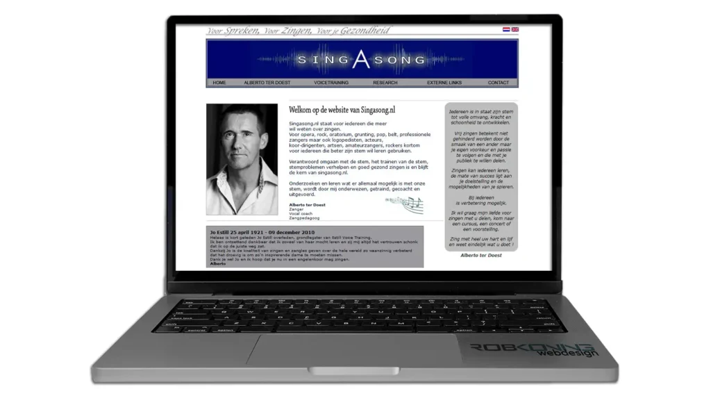 Website SING A SONG © 2011 designed by robkoning.nl