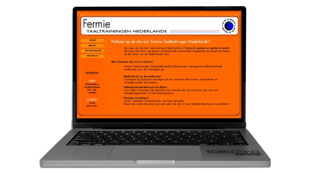 Website FERMIE TAALTRAININGEN NEDERLANDS © 2011 designed by robkoning.nl