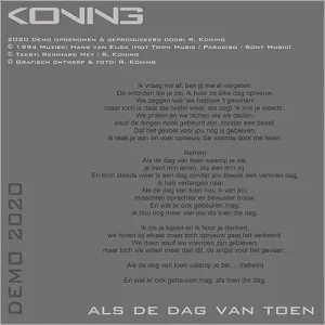 Als de dag van toen - CD hoes achterkant © design by Rob Koning