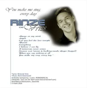 RINZE DE VRIES 'You Make My Heart Sing' - CD hoes achterkant © 2010 design by robkoning.nl