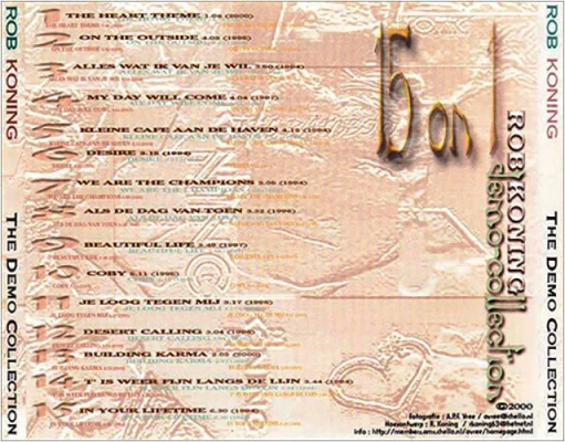 Rob Koning - 15 on 1 The Collection achterkant CD hoes