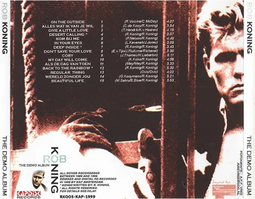 Rob Koning - The Demo Album - achterkant CD hoes