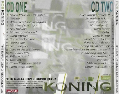 The Early Demo Recordings - CD hoes achterkant © design by Rob Koning