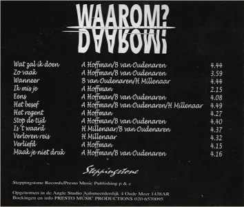 1993 / Waarom? Daarom! "Stop De Tijd" - achterkant CD Hoes
