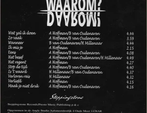 1993 / Waarom? Daarom! "Stop De Tijd" - achterkant CD Hoes